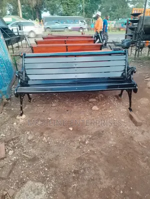 Cast Iron Blackish 5ft Wooden Metallic Bench ( Outdoor)