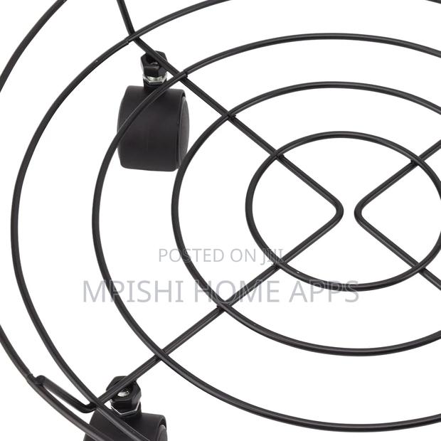 Black Metal Plant Stand Trolley With Rolling Wheels. - thumbnail 2