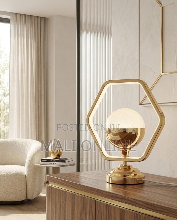 Nordic Hexagon Table Lamp Led Desk Light Gold Minimalist Eye Prot