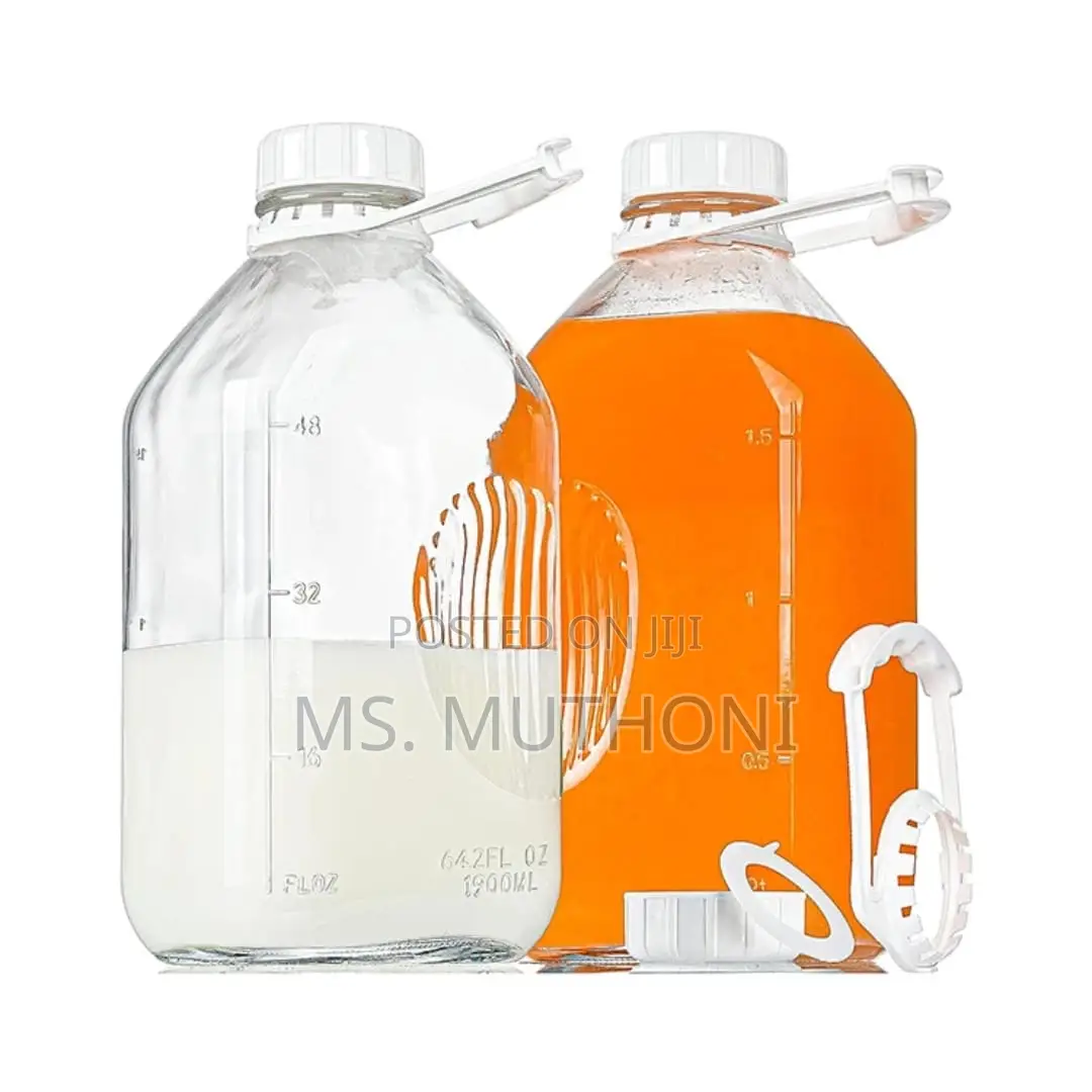 1 Pc 2l Multi-Purpose Glass Bottle With Airtight Lid*
