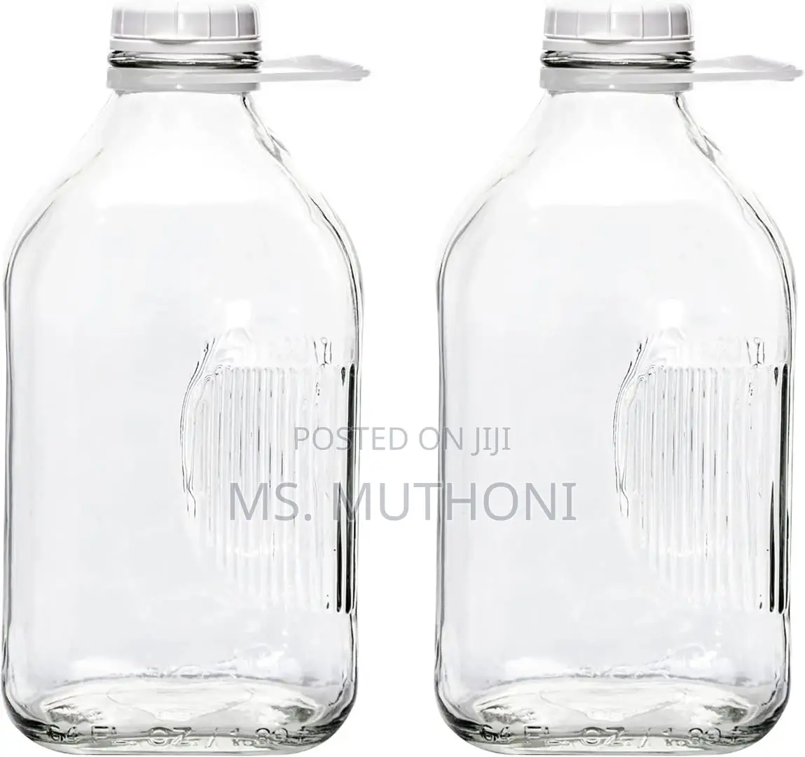 1 Pc 2l Multi-Purpose Glass Bottle With Airtight Lid*