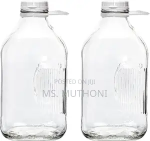 1 Pc 2l Multi-Purpose Glass Bottle With Airtight Lid*