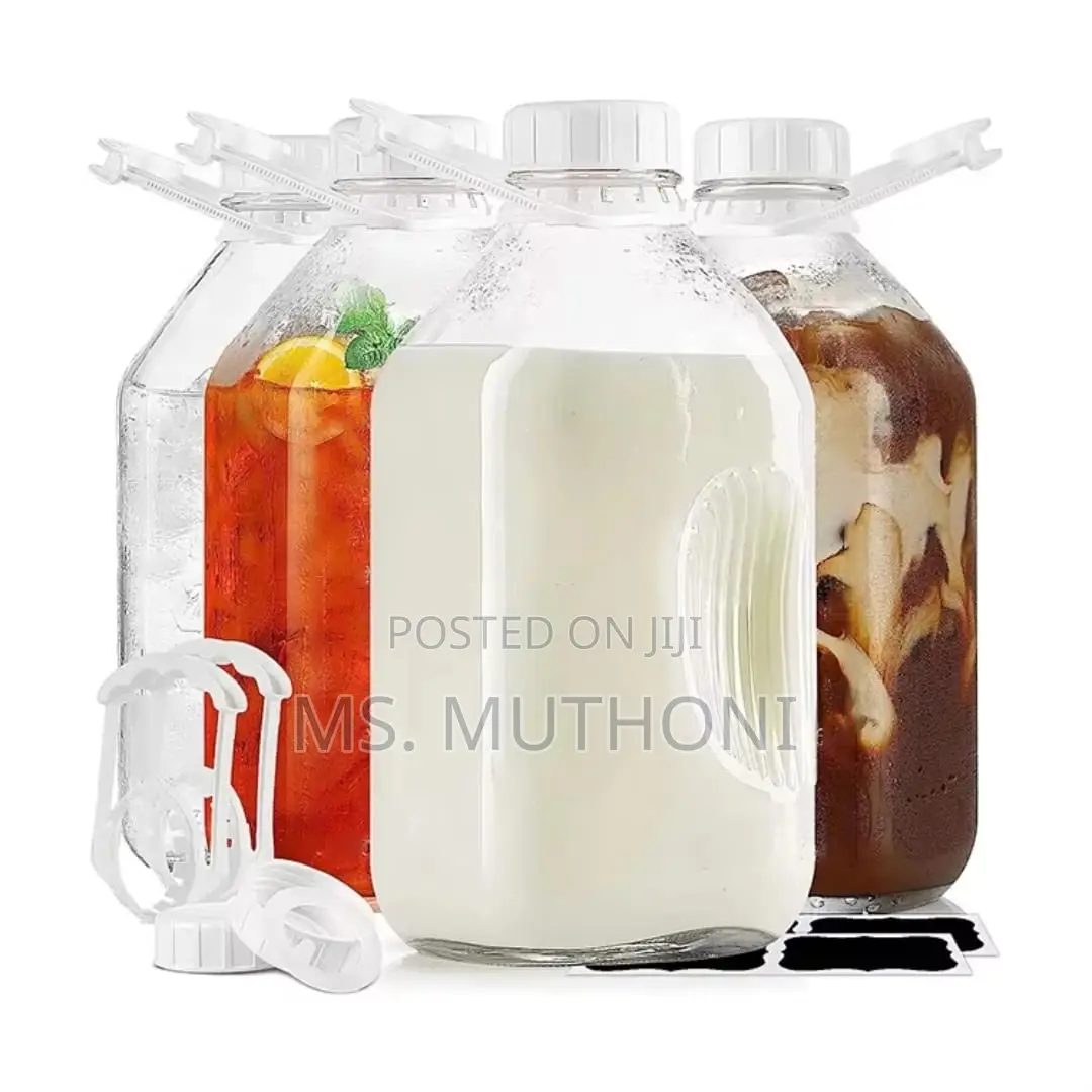 1 Pc 2l Multi-Purpose Glass Bottle With Airtight Lid*