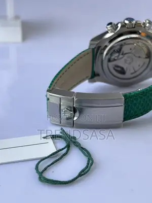 Rolex Daytona Green Dial Emerald Bezel Lizard Pattern Green Leather