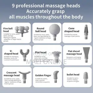 Photomassage Gun Body Massager Handheld Vibration Device 9 Heads