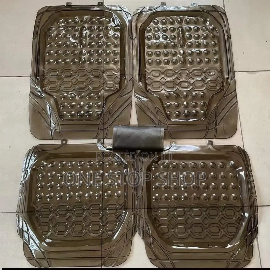 Clear Black Mats 5pc Bubble/Textured Pattern 4antislip Functionality