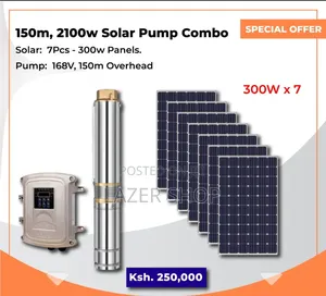 150m,2100w Solar Pump Combo