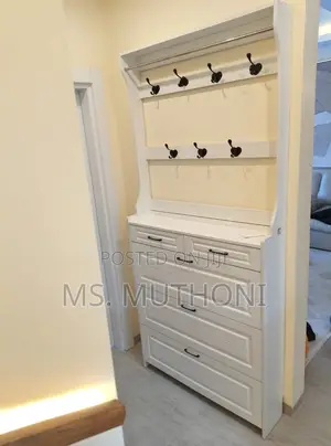 Diy Slim Hallway Shoe Cabinet With a Coats Rack