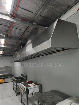 Clean Rays Wall Stainless Steel Commercial Kitchen Hood Set Up