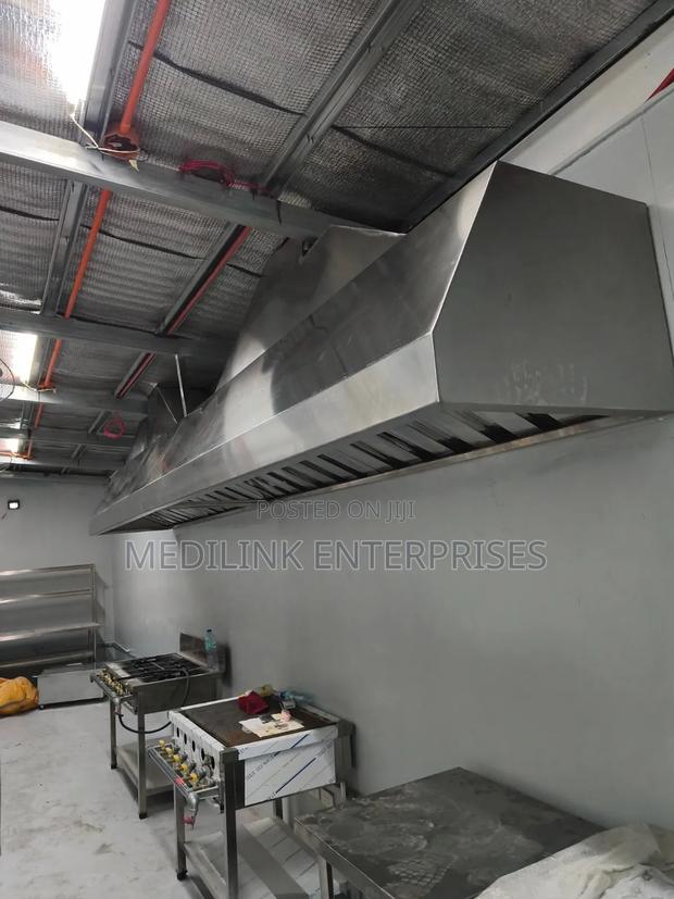 Clean Rays Wall Stainless Steel Commercial Kitchen Hood Set Up - main view