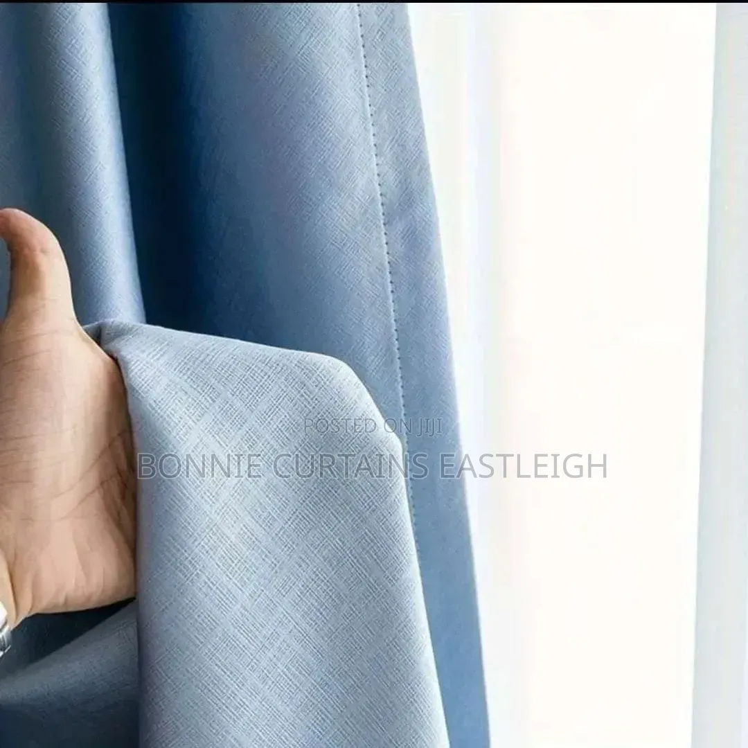 Blue Curtains and White Sheers for Bedrooms