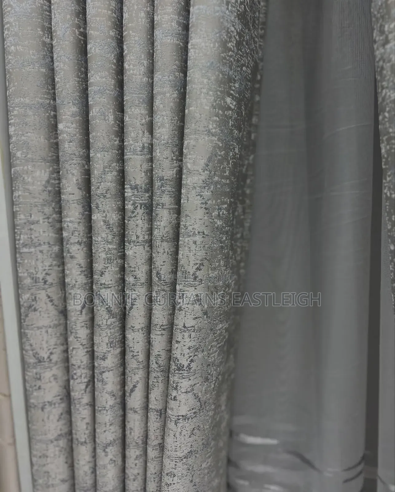 Blue Curtains and White Sheers for Bedrooms