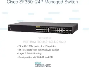 Cisco Sf350-24p 24-Port 10/100 Poe Managed Switch