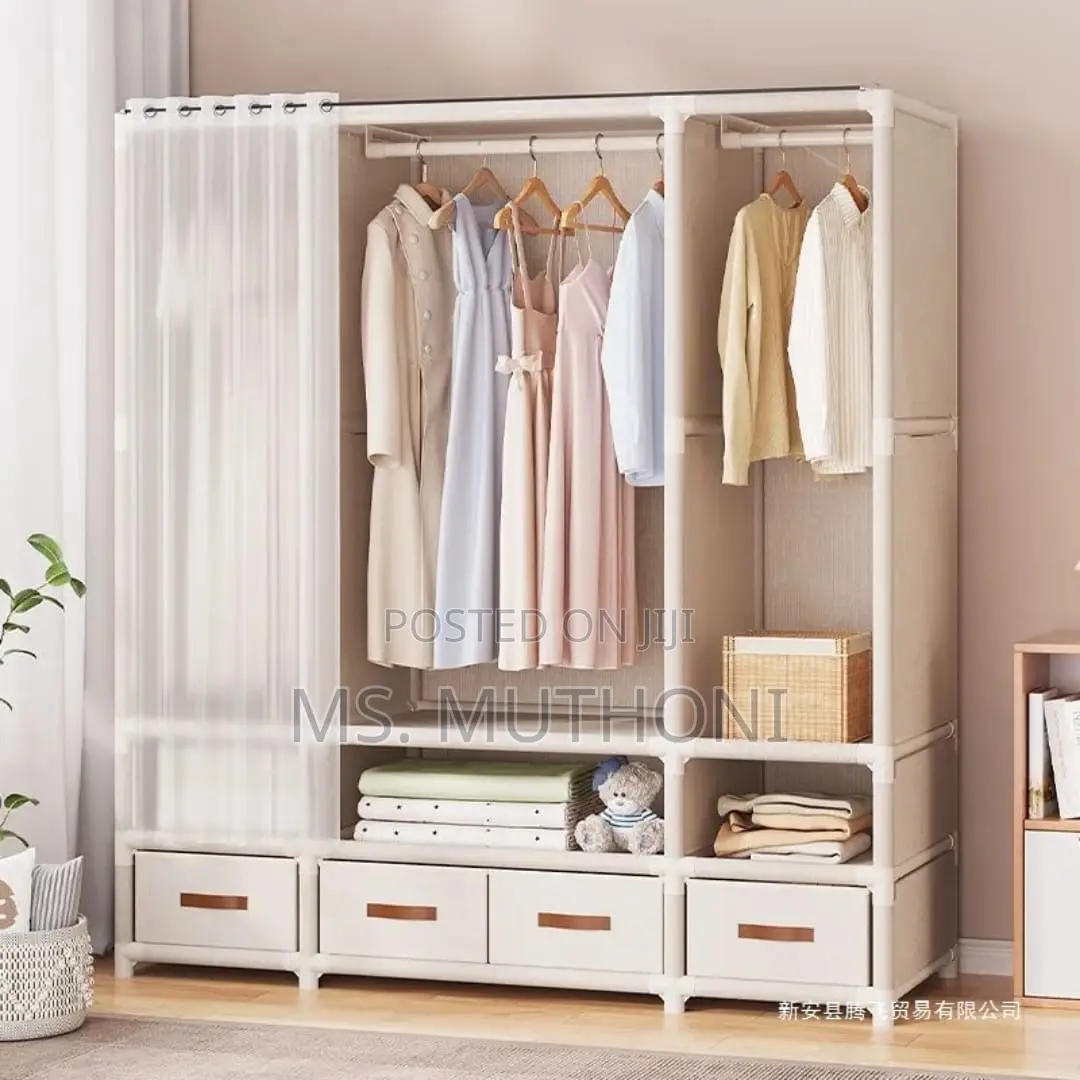 Elegant Heavy Duty Metallic Canvas Wardrobe