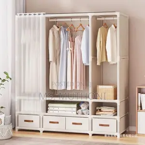 Elegant Heavy Duty Metallic Canvas Wardrobe