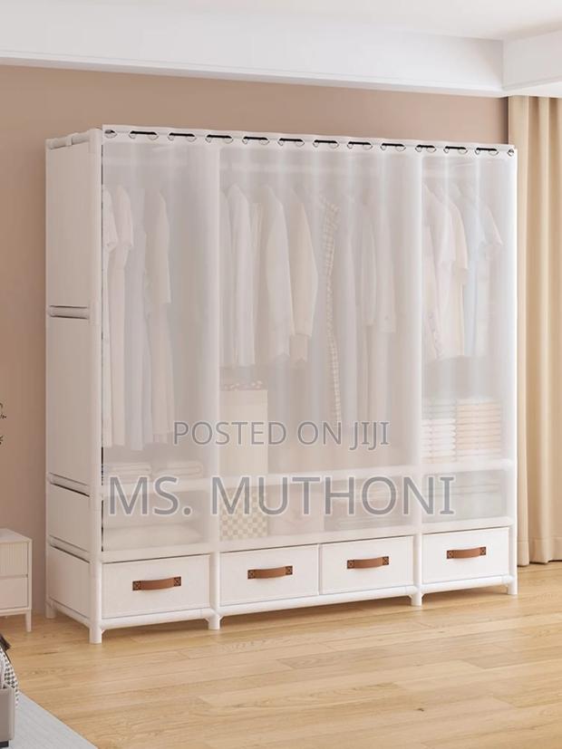 Elegant Heavy Duty Metallic Canvas Wardrobe - thumbnail 3