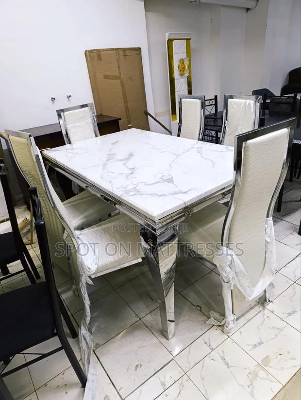 Pure White 6-Seater Dining Table Set. Delivery Available Countrywide.