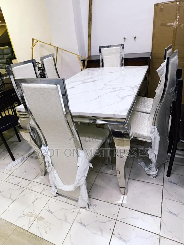 Pure White 6-Seater Dining Table Set. Delivery Available Countrywide. - thumbnail 3