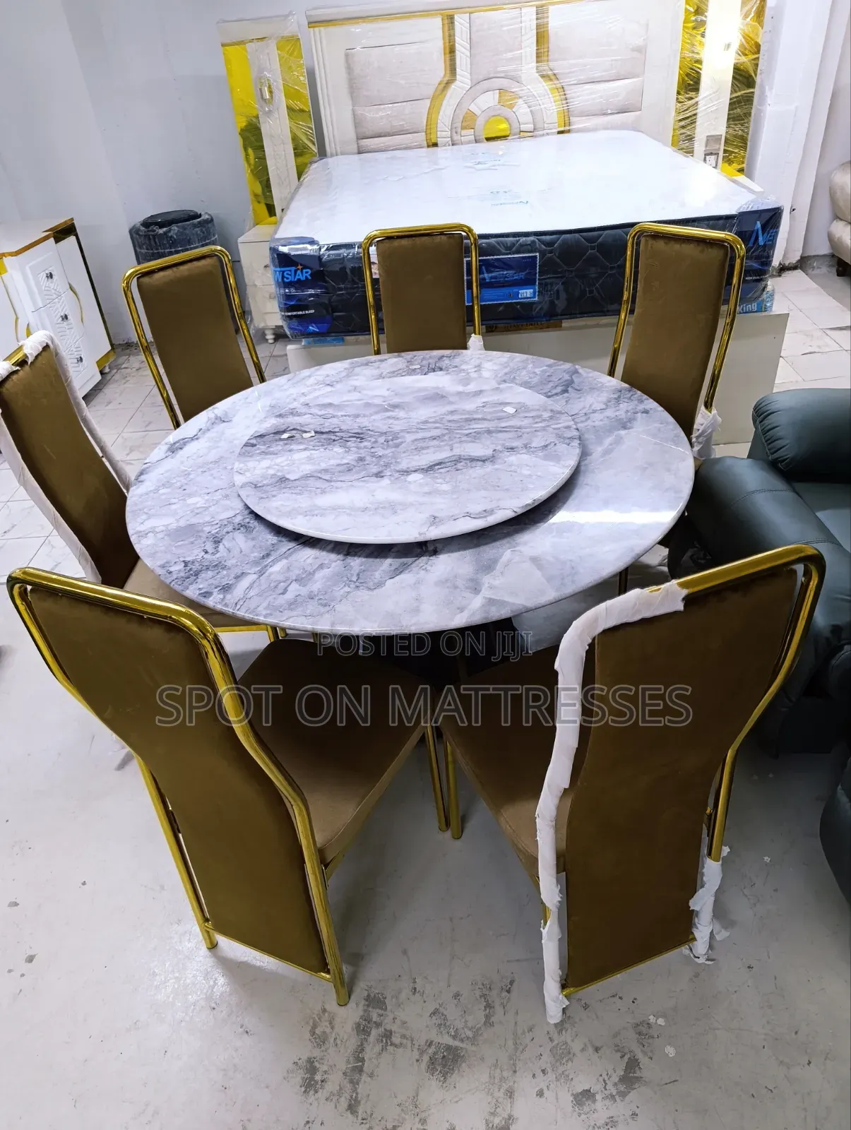 Classic Dining Set With Spinning Table + 6 Chairs. Delivery Available