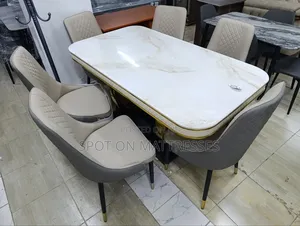 Cutesy! 6-Seater Dining Set With Marble Top Table. Delivery Available!