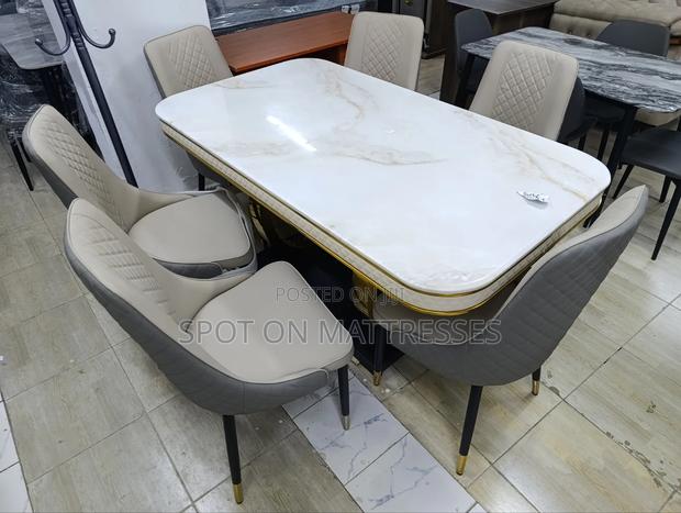 Cutesy! 6-Seater Dining Set With Marble Top Table. Delivery Available!