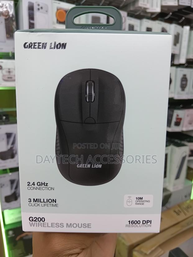 This Is a Green Lion G200 Wireless Mouse in Black. - thumbnail 3