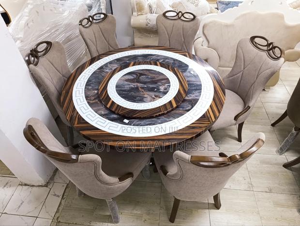 What a Masterpiece! 6-Seater Dining Set. Marble Top Table + 6 Chairs.