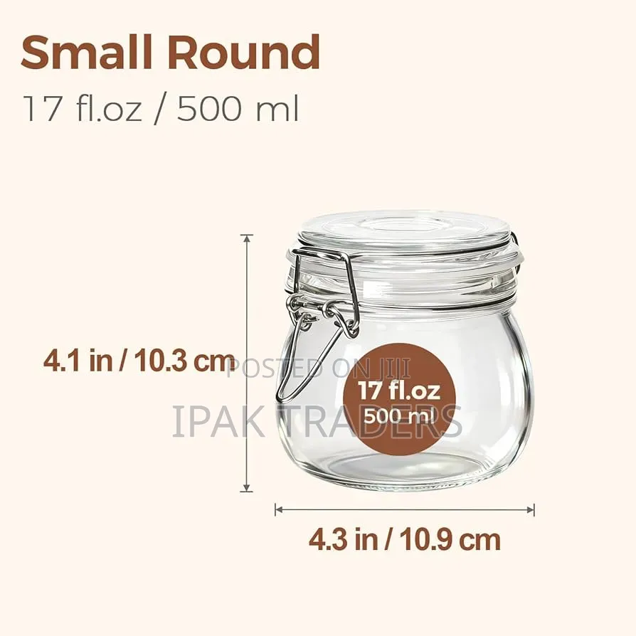 Airtight Clip Lid Thick Glass Containers 500ml