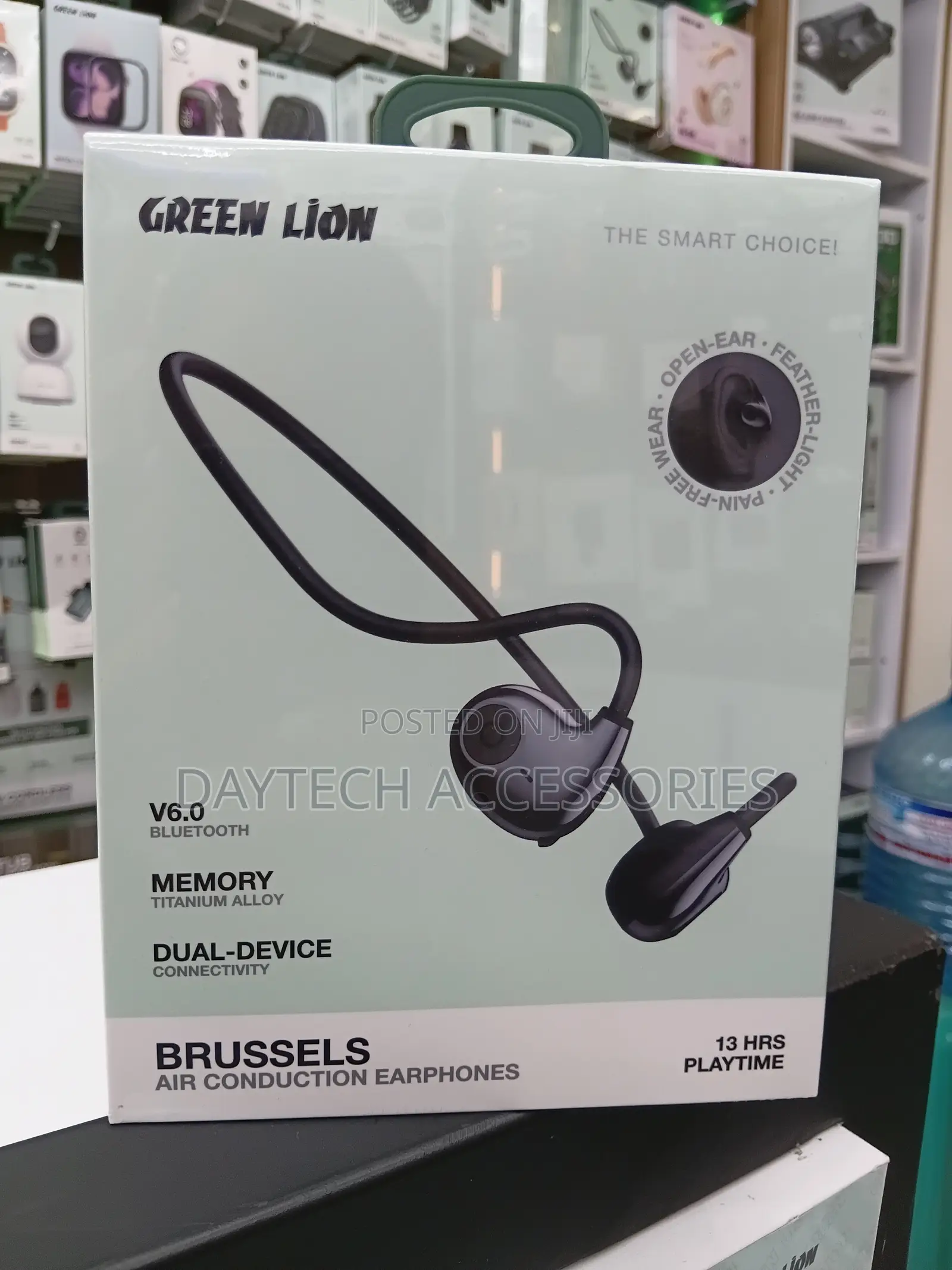 Green Lion Brussels Air Conduction Earphone for Open-Ear Listening.