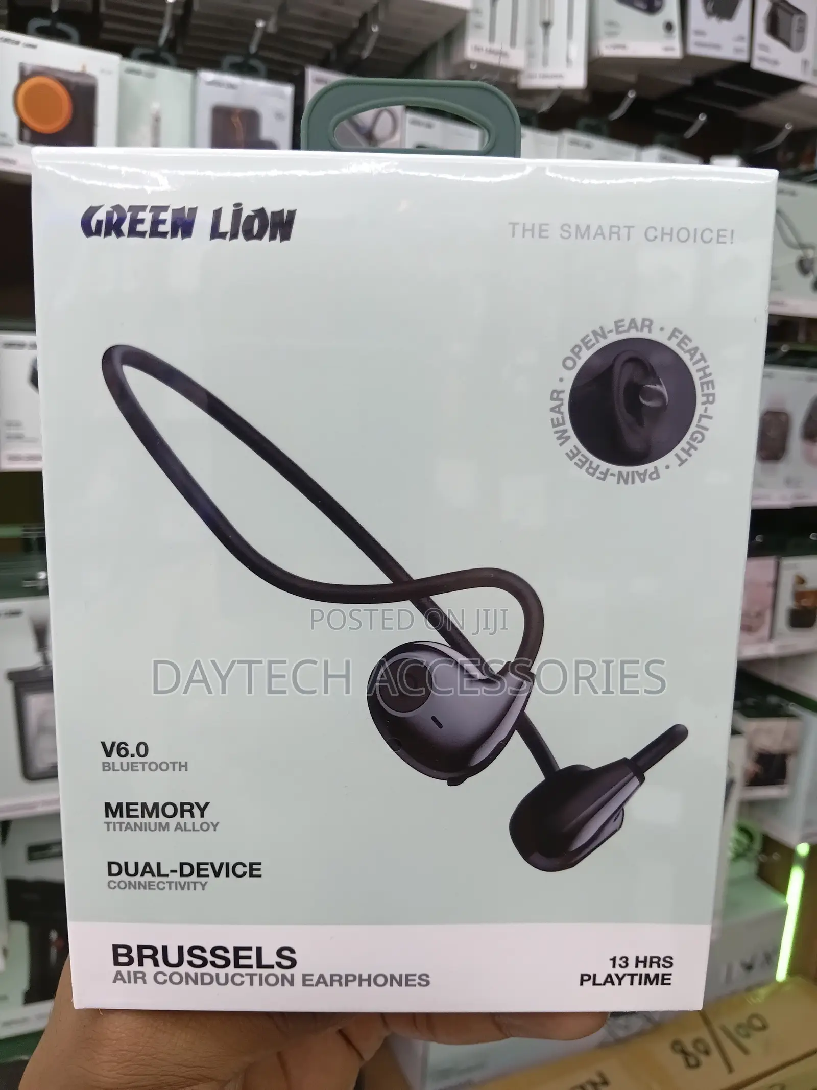 Green Lion Brussels Air Conduction Earphone for Open-Ear Listening.