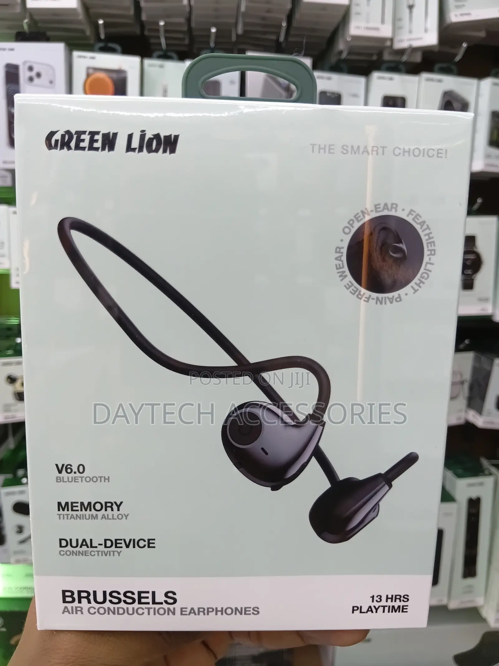 Green Lion Brussels Air Conduction Earphone for Open-Ear Listening.