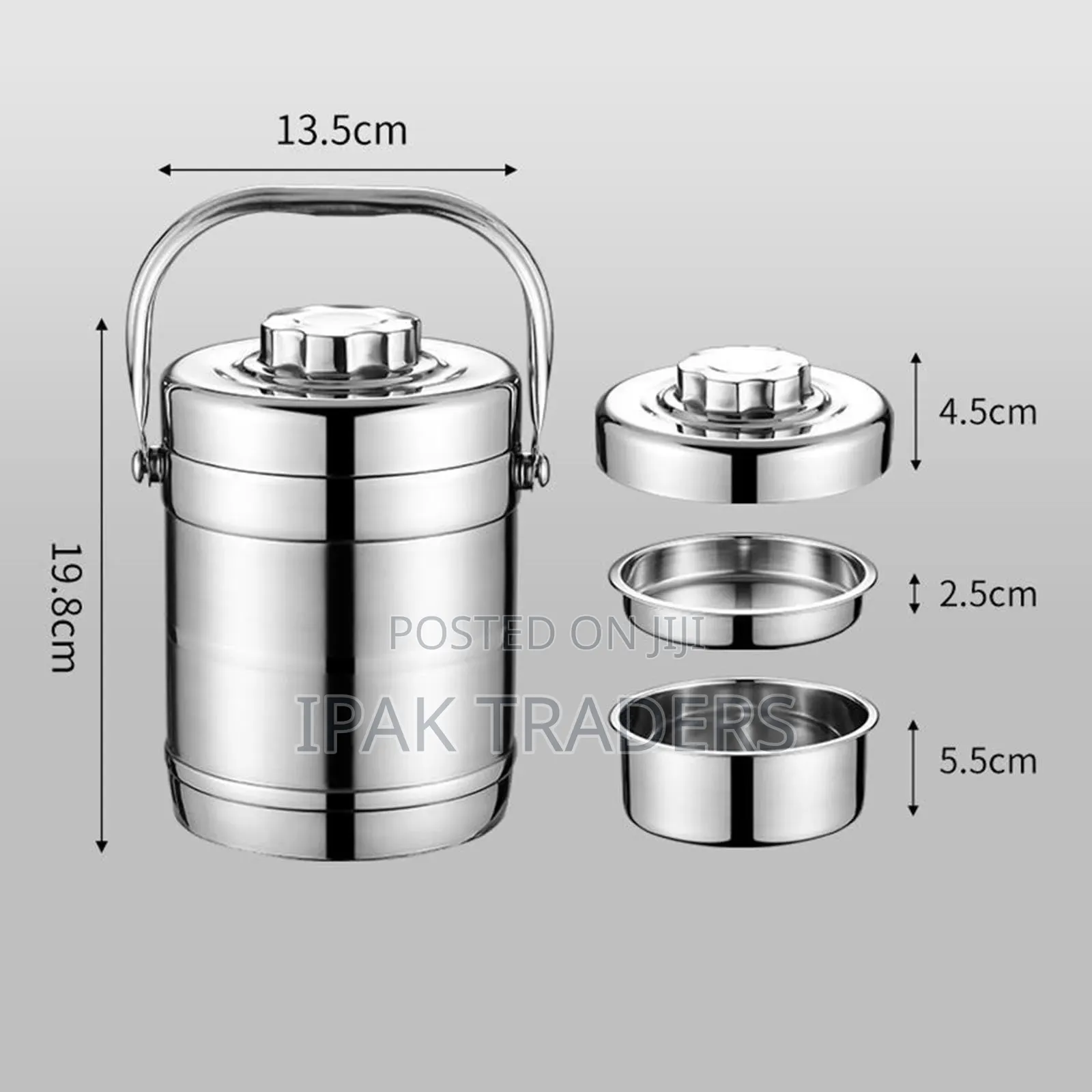 *New Arrival!! 1.4l Stainless Steel 3in1 Food Flask Lunchbox