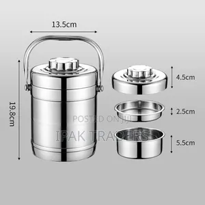 *New Arrival!! 1.4l Stainless Steel 3in1 Food Flask Lunchbox