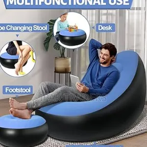 *Restocked *Inflatable Sofa Seat With Foot Stool and Manual Pump