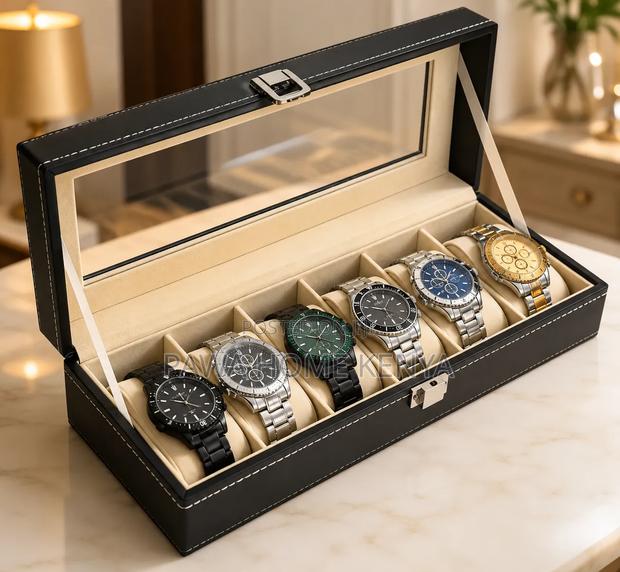 6 Slot Leather Watch Organizer