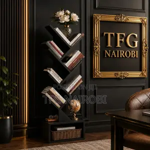 Modern Black Tree Bookshelf With Storage Base