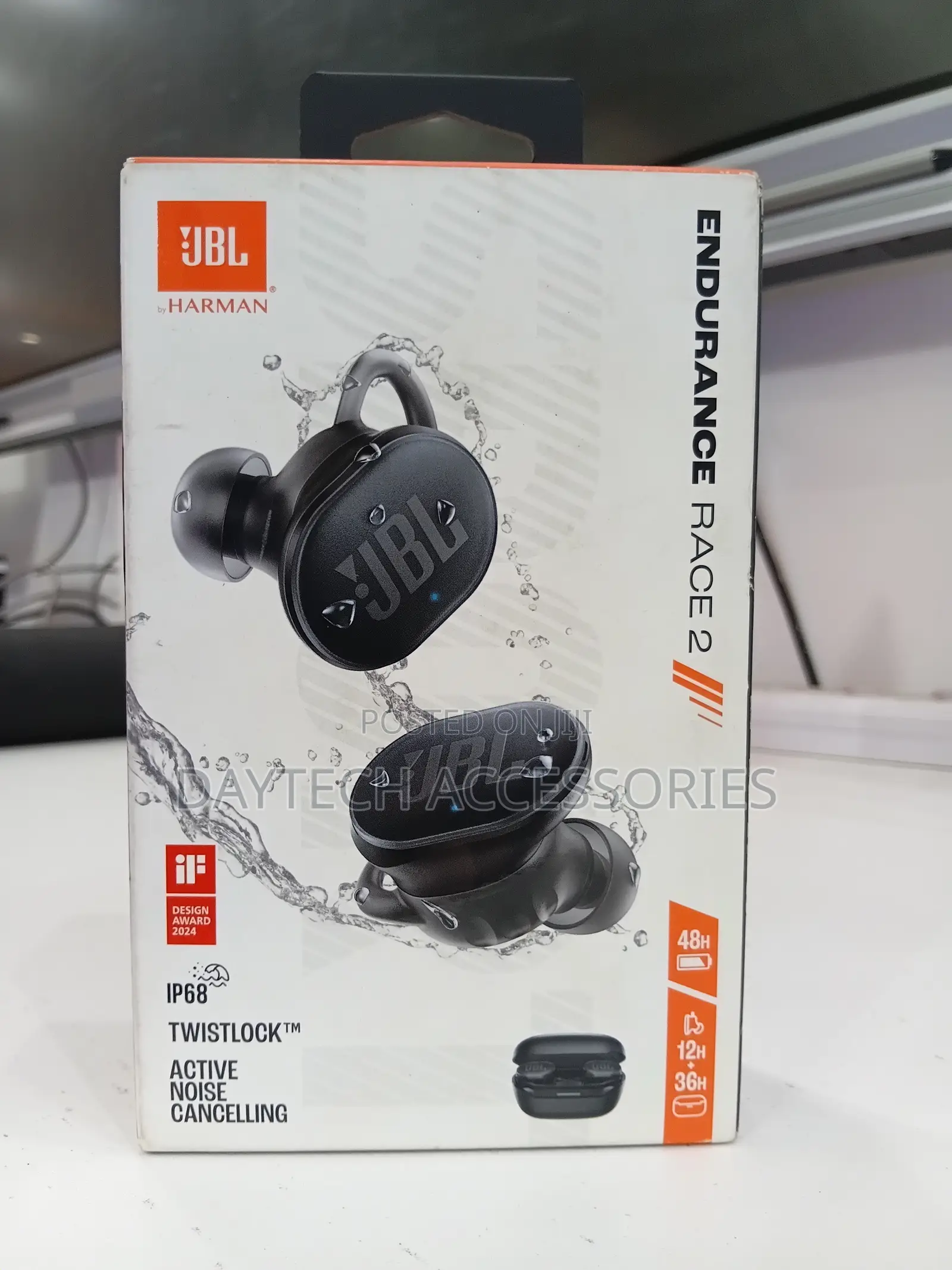 The JBL Endurance Race 2 Waterproof True Wireless Sports Earbuds.