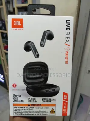 JBL Live Flex Perfect Fit Ear Buds in Black.