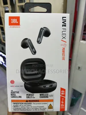 JBL Live Flex Perfect Fit Ear Buds in Black.