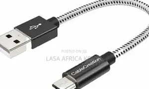 Lasa Micro Usb Cable 15cm - Fast Charging, 480mbps Data Sync, Black