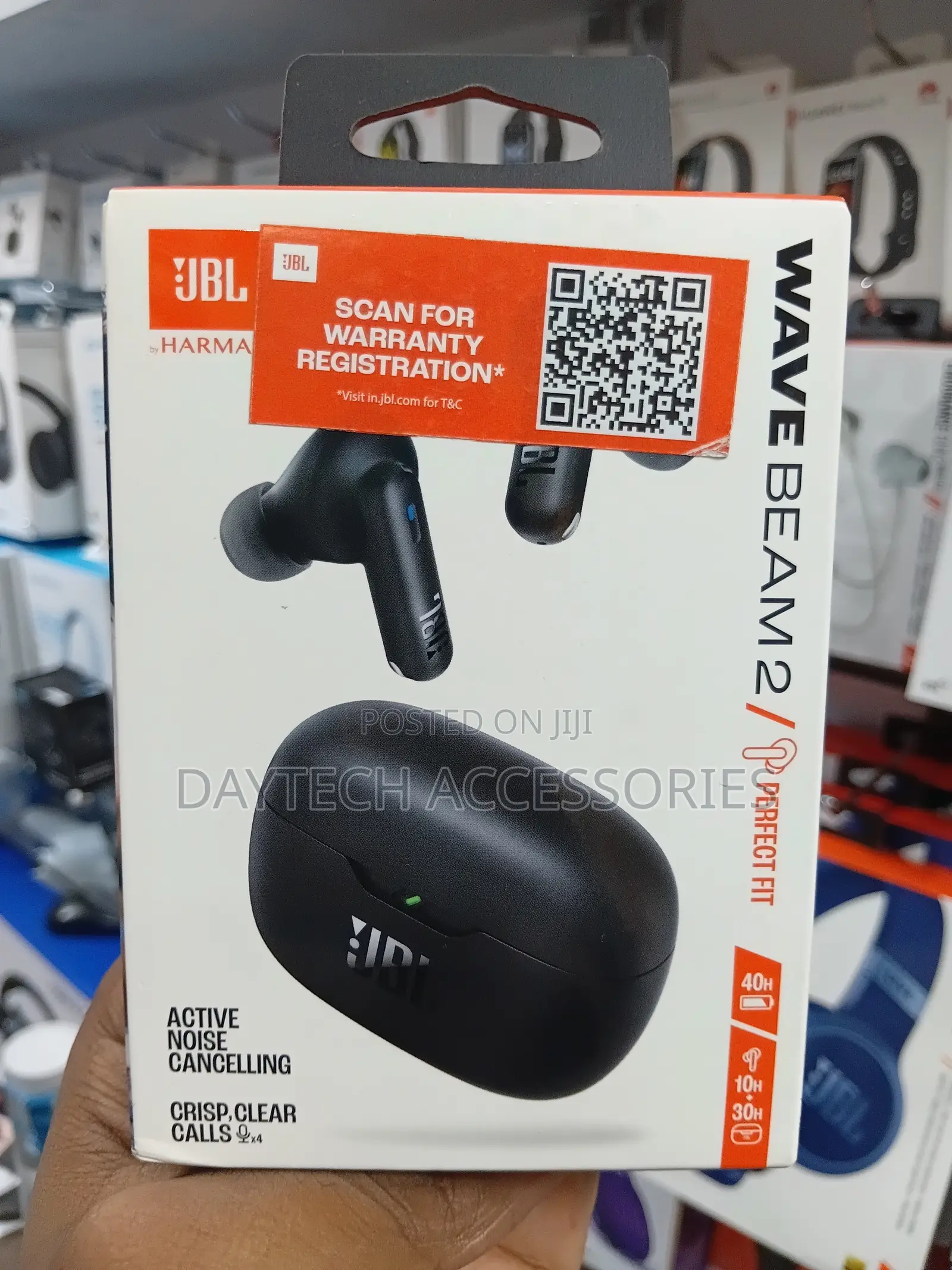 JBL Wave Beam 2 True Wireless Noise Cancelling Earbuds - Black