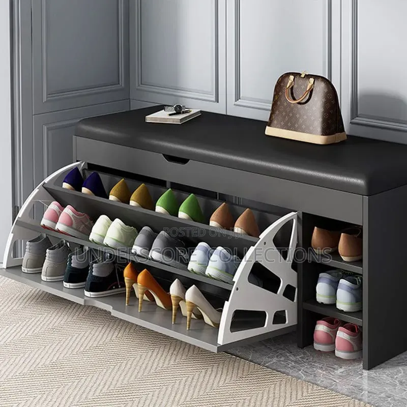 *Modern Bucket Flip Shoe Cabinet With Seat Changing Stool Bench *
