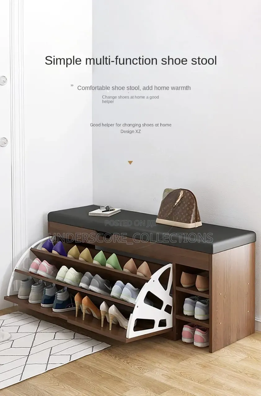*Modern Bucket Flip Shoe Cabinet With Seat Changing Stool Bench *