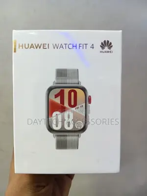 This Is a Huawei Watch Fit 4 Smart Watch With a Grey Strap.