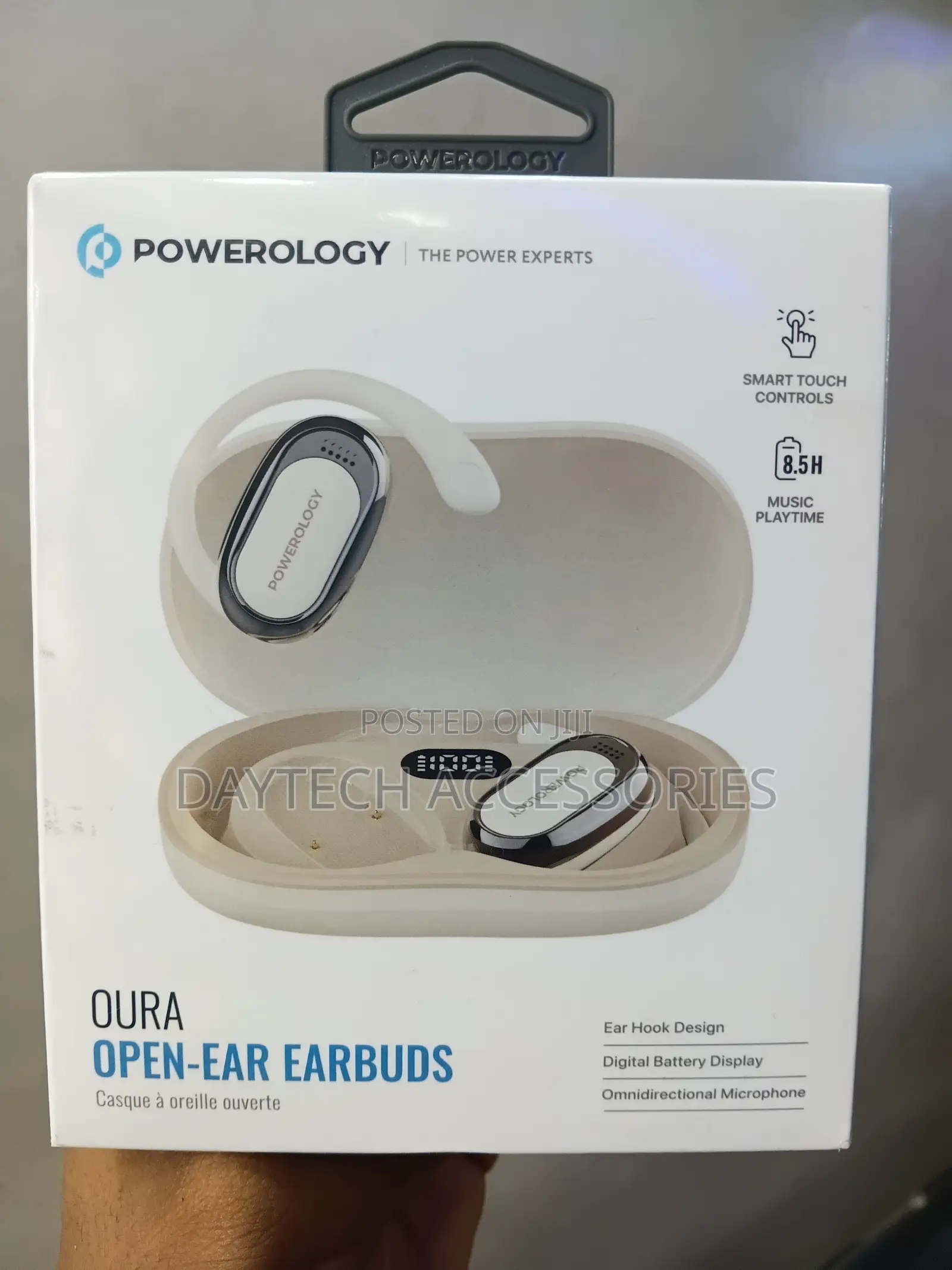 Powerology Oura Open-Ear Bluetooth Headphones V5.4 With Ergonomic Fit
