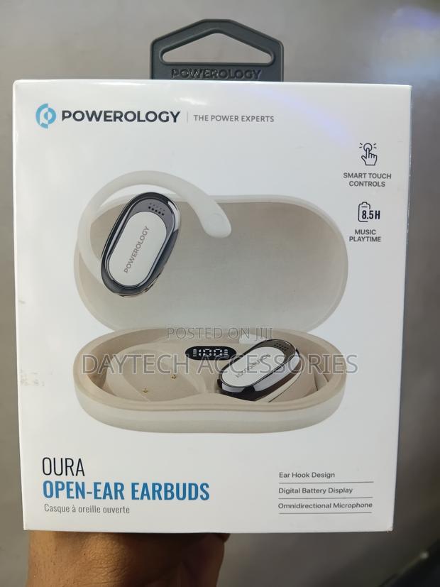 Powerology Oura Open-Ear Bluetooth Headphones V5.4 With Ergonomic Fit