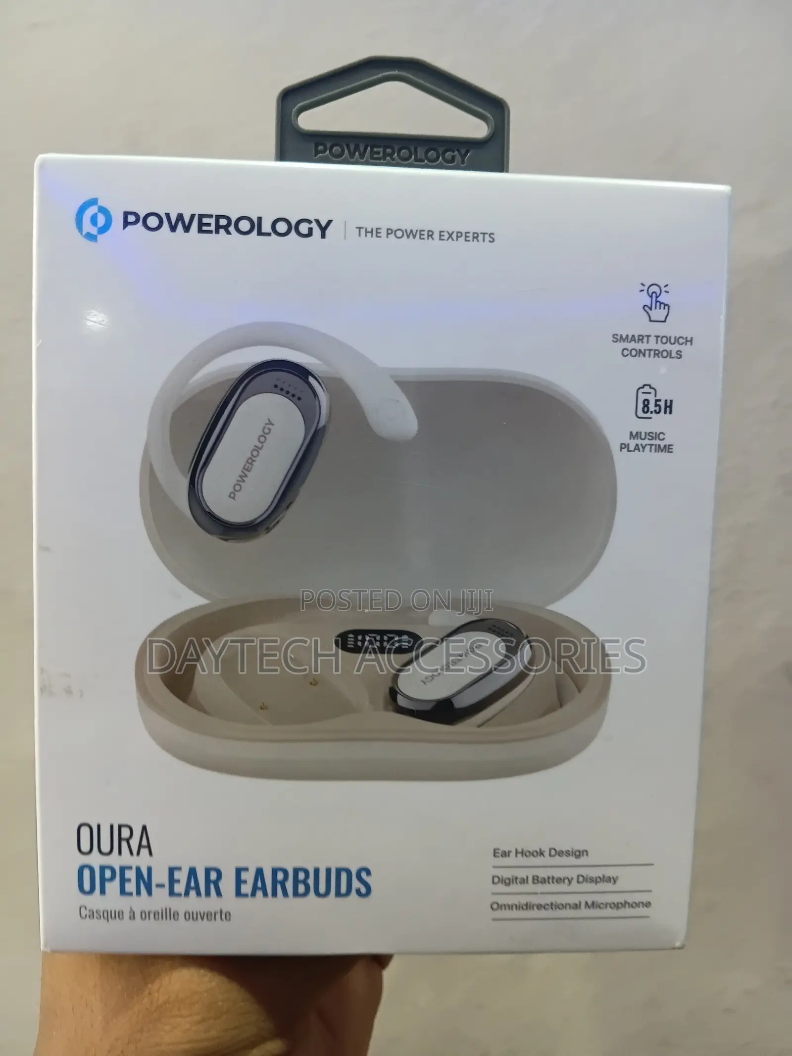 Powerology Oura Open-Ear Bluetooth Headphones V5.4 With Ergonomic Fit