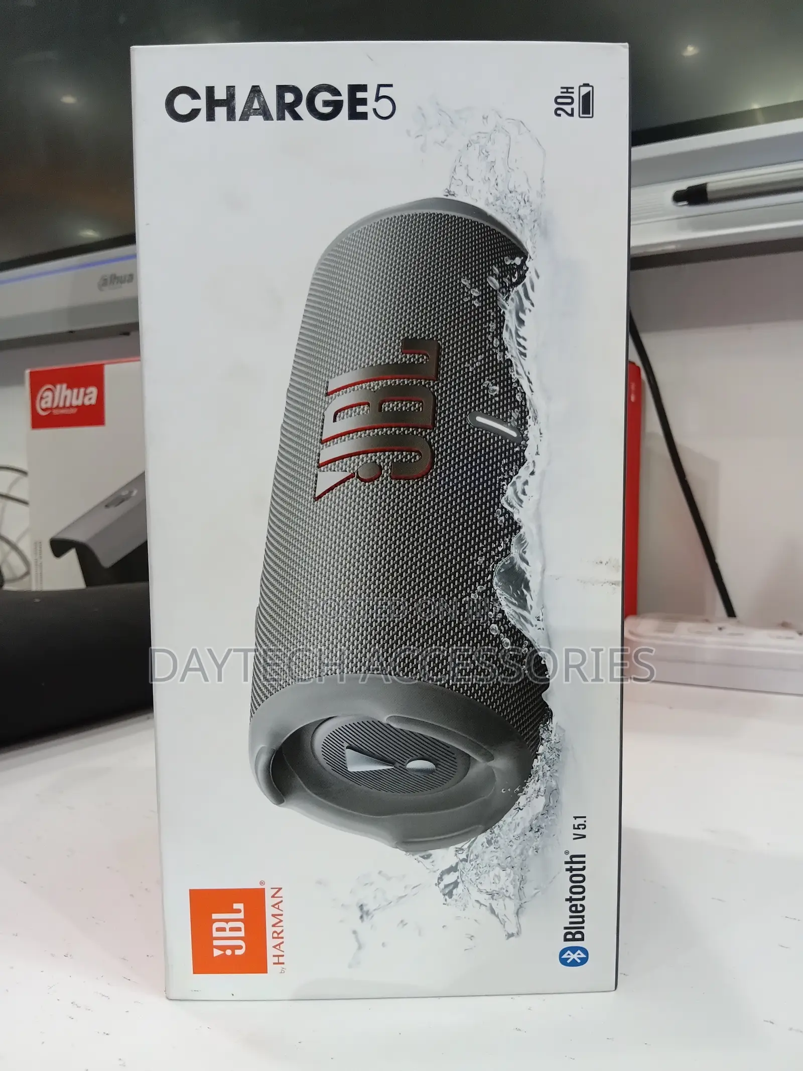 This Is a JBL Charge 5 Portable Bluetooth Speaker in Black.
