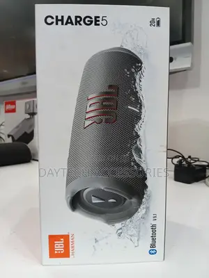 This Is a JBL Charge 5 Portable Waterproof Bluetooth Speaker in Grey.