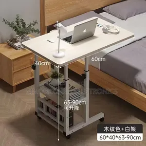 Adjustable C-Shaped Side Table With Wheels